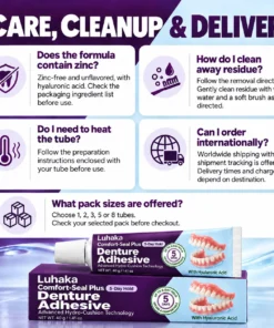Luhaka Comfort-Seal Plus 5-Day Denture Adhesive with Hyaluronic Acid