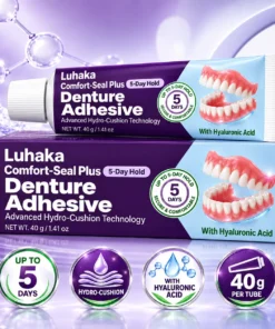 Luhaka Comfort-Seal Plus 5-Day Denture Adhesive with Hyaluronic Acid