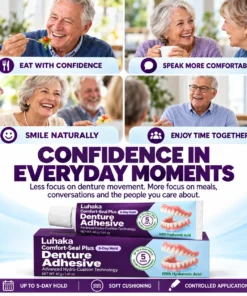 Luhaka Comfort-Seal Plus 5-Day Denture Adhesive with Hyaluronic Acid