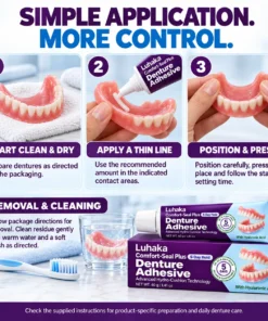 Luhaka Comfort-Seal Plus 5-Day Denture Adhesive with Hyaluronic Acid